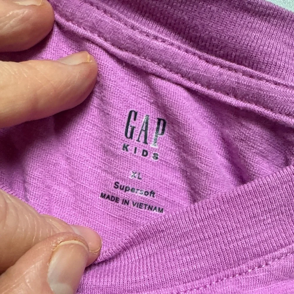GAP Long-Sleeve Knot Front Tee - Lavender Pink size XL